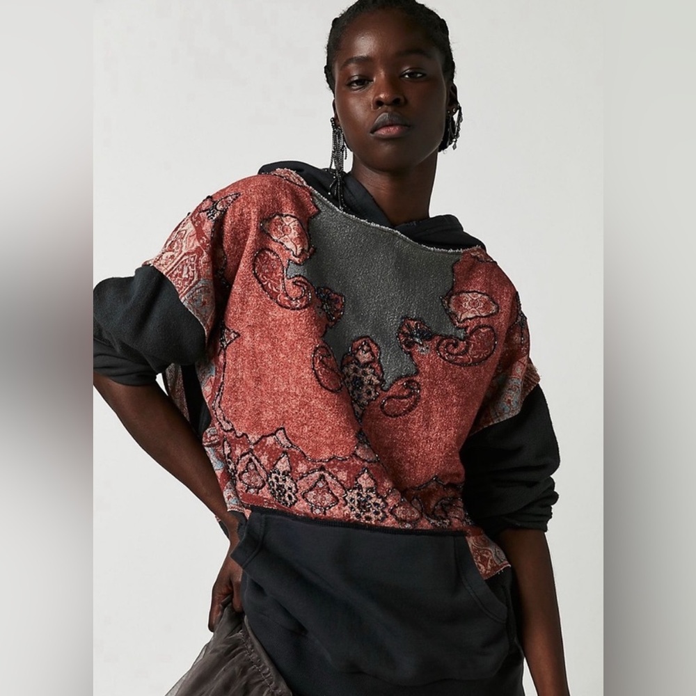 Free people beaded hoodie